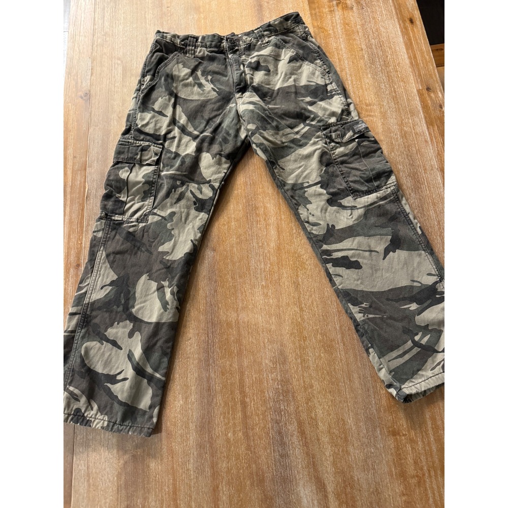Wrangler Relaxed Fit Camouflage Cargo‎ Pants Men's 32x30 Cotton Lined